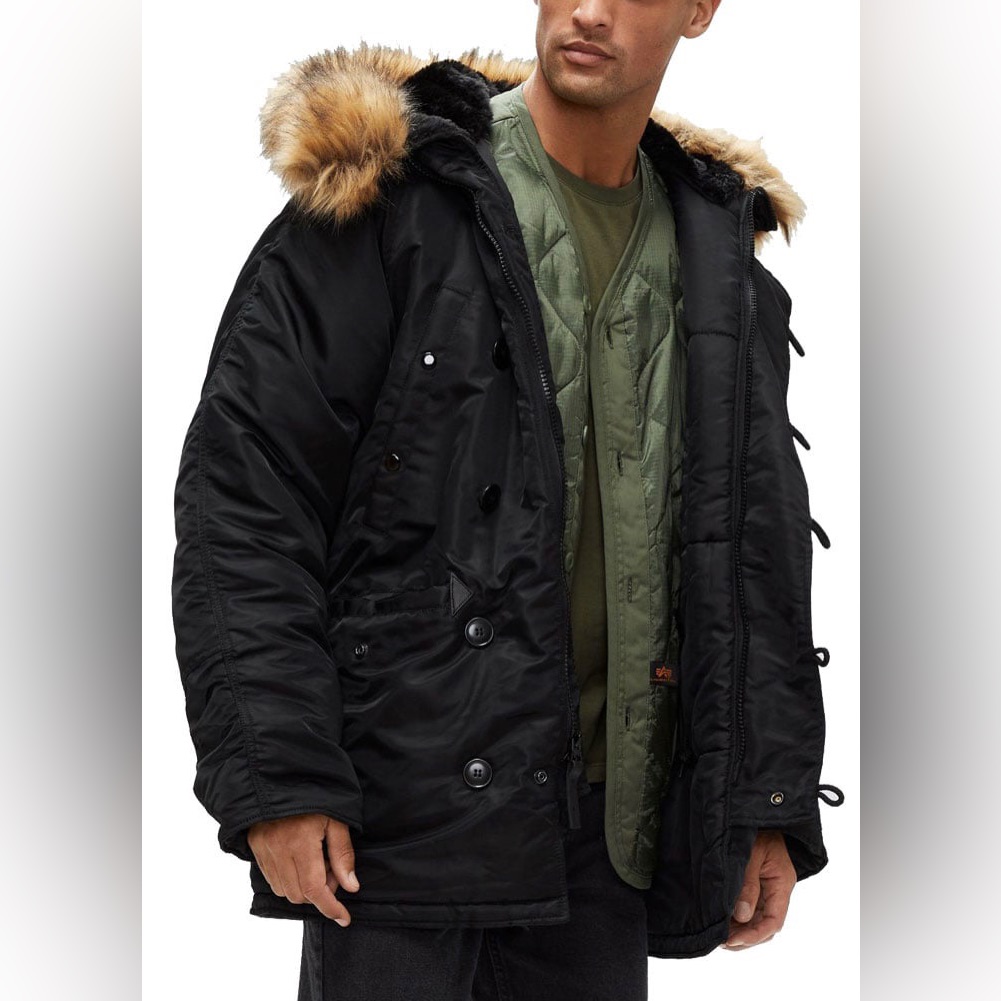 Alpha Industries Slim Fit N-3b Cold Weather Parka/Coat Nylon Sz S Mens